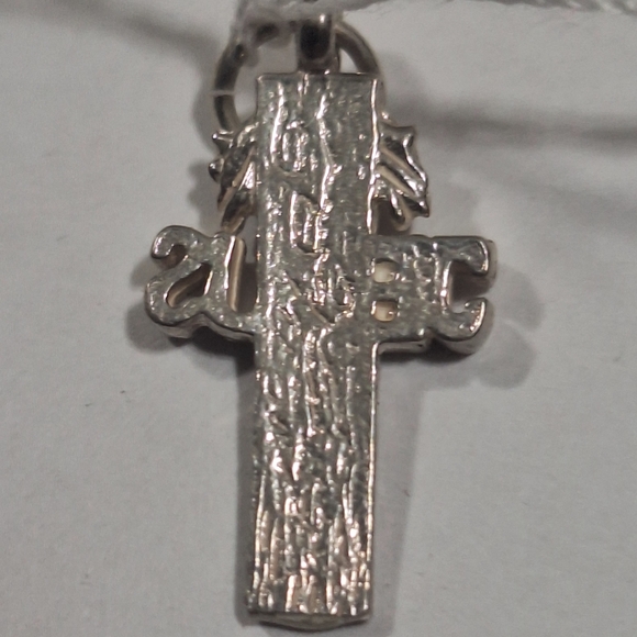 Vintage Sterling Silver 925 Jesus Cross Pendant Charm 1.6g 1" Religious... - Picture 2 of 11